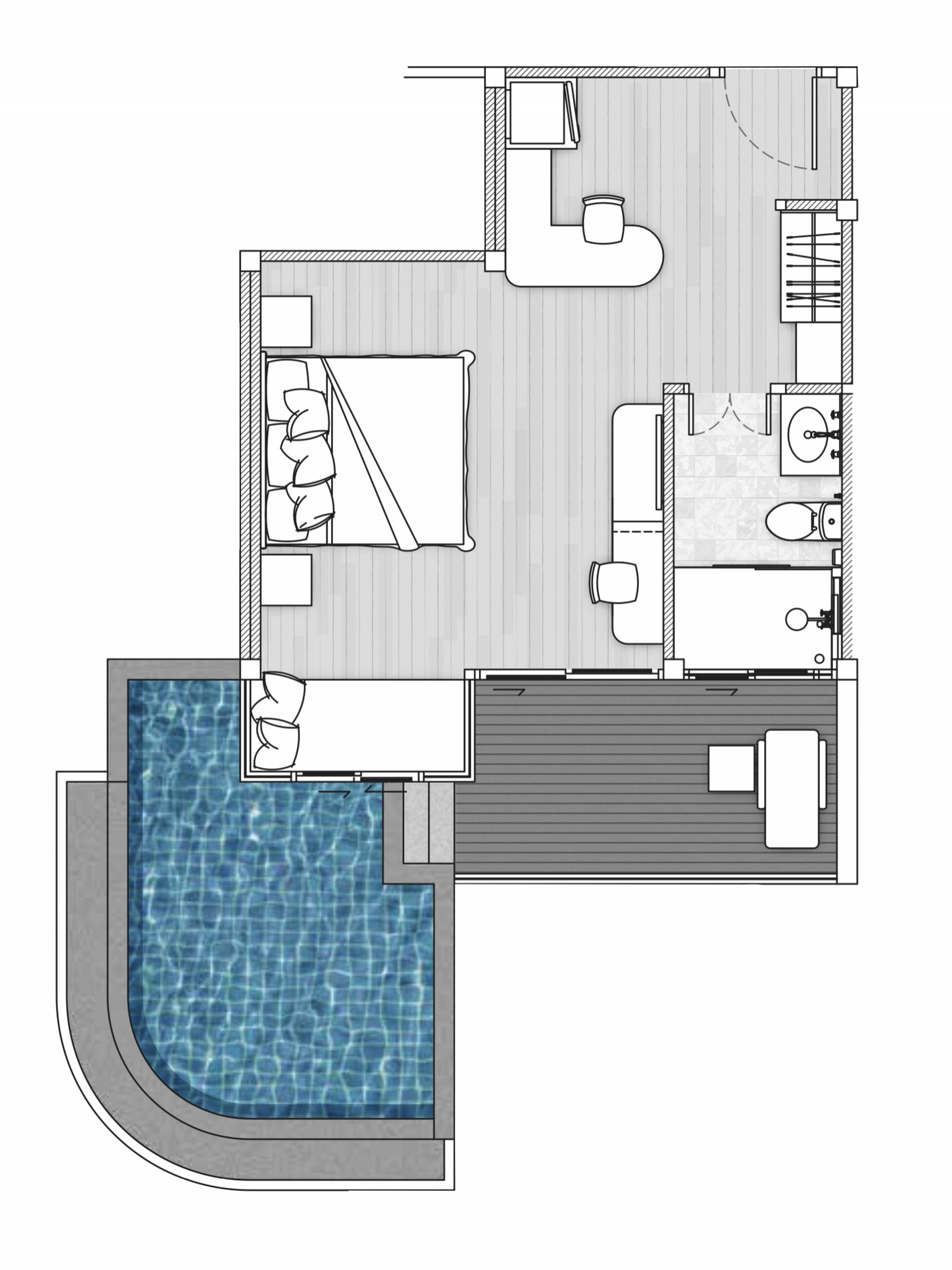 Floor Plan Studio Ocean View